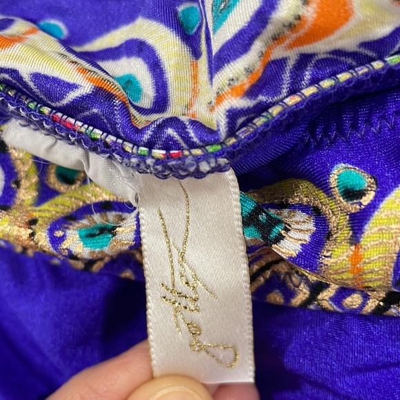 Deep blue purple vintage two piece bikini top and bottom 36B size large bottom - Picture 10 of 14